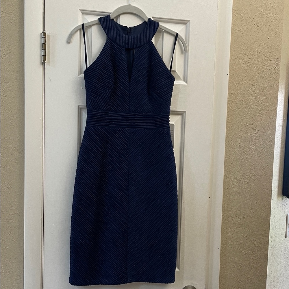 Nordstrom Eliza J Navy Textured Dress